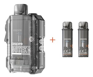 新品Aspire GoTek X Pod＋交換用ポッドカートリッジセット　ブラック　電子タバコ　アスパイア　ゴーテックX　ポッド　ベイプ