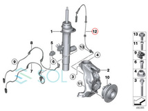 BMW F32 F33 F36 F82 F83 フロント スピードセンサー ABSセンサー 左右セット 420i 428i 430i 435i 440i M4 34526869320 34526791224_画像3