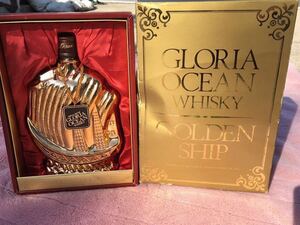 GLORIA OCEAN グロリアオーシャン ウィスキー特級 ゴールド シップボトル 帆船 未開栓 古酒 現状売り切り ＊