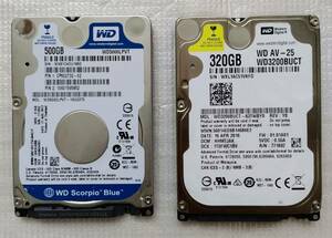 ①★【使用時間少】HDD SATA ２.５インチ　５００GB　/３２０GB　２個セット★PC・ＰＳ３用