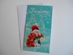 ドイツ クリスマス カード 二つ折り 無地 封筒付 17833