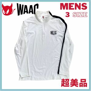 購入前コメントお願いします。【超美品】WAAC 韓国インポート品　メンズ　ハーフジップシャツ　伸縮 長袖シャツ ハーフジップ