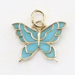 * Agete * K10 necklace charm top butterfly butterfly the 7 treasures blue agete ( tube 9_791)