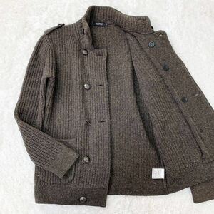 美品 BURBERRY BLACK LABEL バーバリーブラックレーベル size2(M) メタルボタン 銀ボタン ニット カーディガン ジャケット ブルゾン