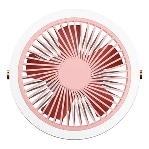  hanging lowering electric fan light attaching fan light rechargeable 3 -step air flow hanging lowering ornament small size lighting outdoor camp BBQ pink 