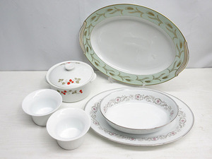 ★YC8106　Noritake　6点セット　まとめ　オーバル皿　フラワーボール　キャセロール　洋食器　盛皿　ノリタケ　アンティーク　送料無料★