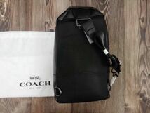 コーチ COACH PVC+レザー ボディバッグ ワンショルダーバッグ ブルー+ホワイト+ブラック メンズ 67249 保存袋付き 新品未使用_画像2