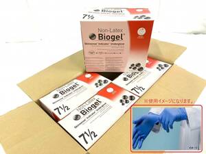 【新品】Biogel ゴム手袋 サージカルグローブ 外科医手袋 50ペア×4箱 バイオジェル M-Lサイズ(7-1/2) REF40675 (140)☆RI22FK-2