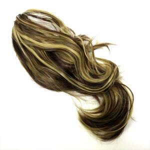  hair wig ponytail Brown Gold mesh length 33cm semi long Point wig wave arrange cosplay tea ek stereo 