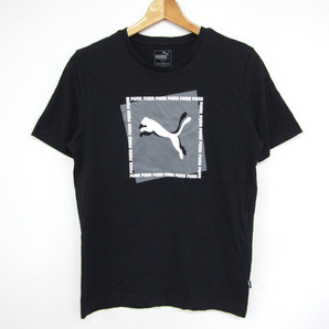プーマ 半袖Tシャツ ロゴT スポーツウエア コットン100% メンズ Sサイズ ブラック PUMAの画像1