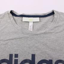 アディダス 半袖Tシャツ ロゴプリントT クルーネック トップス スポーツウエア メンズ Mサイズ グレー adidas_画像4