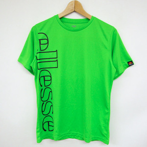 エレッセ 半袖Tシャツ ロゴT スポーツウエア メッシュ メンズ Mサイズ グリーン ellesse