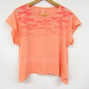  Adidas short sleeves T-shirt gradation yoga Jim sportswear lady's S size orange adidas