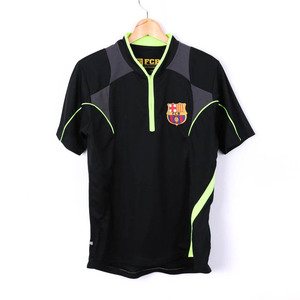 FCバルセロナ 半袖Tシャツ ハーフジップ バルセロナ サッカー メンズ Mサイズ ブラック FC Barcelona