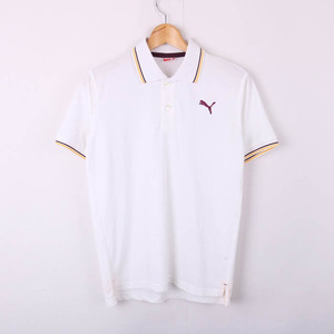 プーマ 半袖ポロシャツ ワンポイントロゴ ゴルフウエア メンズ Sサイズ ホワイト PUMA