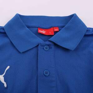 プーマ 半袖ポロシャツ 無地 ワンポイントロゴ ゴルフウエア 日本製 メンズ Lサイズ ブルー PUMAの画像4