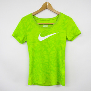 ナイキ 半袖Tシャツ ロゴT ネオンカラー ドライフィット スポーツウェア トップス レディース Mサイズ グリーン NIKE