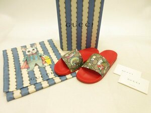 グッチ GUCCI ×ヒグチユウコ★チルドレン GG柄　ロゴ　ネコ　コラボ　サンダル　サイズ36（23.5cmくらい）