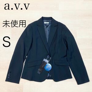 a.v.v アーヴェヴェ ダブルクロステーラードジャケット 黒 S