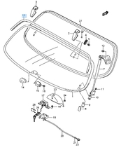 【スズキ純正新品】SUZUKI 未使用品 ★超希少品★ ツイン リアガラス アッパーモール EC22S バックドア ガラスモール_画像3