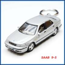 サーブ SAAB 9-5 ミニカー ストラップ キーホルダー ホイール マフラー スポイラー バンパー ハンドル シート レンズ ライト ミラー グリル_画像3