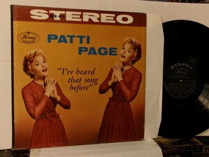 ▲LP PATTI PAGE パティ・ペイジ / I'VE HEARD THAT SONG BEFORE 輸入盤 MERCURY SR-60011◇r51021