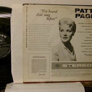 ▲LP PATTI PAGE パティ・ペイジ / I'VE HEARD THAT SONG BEFORE 輸入盤 MERCURY SR-60011◇r51021の画像2