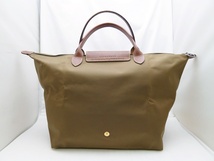 A23-2519【美品】Longchamp ロンシャン　ル プリアージュ 　サイズM　トート　ハンドバッグ　カーキ　グリーン　ナイロン　折りたたみ_画像2