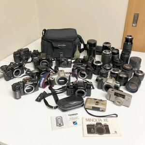 Canon ミノルタ Nikon TAMRON KONICA キャノン ニコン MINOLTA XE カメラ レンズ 撮影 大量まとめ 収納バッグ レトロ 写真 ジャンク