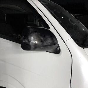 200系 ハイエース 1〜5型【リアルカーボン/綾織りブラック】ドアミラーカバー