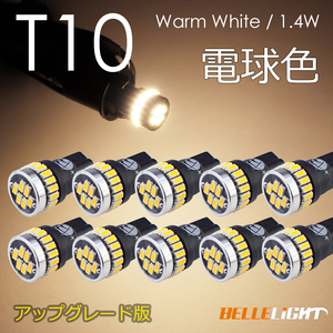 10個 T10 LED 白に飽きた方へ 電球色 拡散24連 暖白色 温白色 ポジション 爆光 ナンバー灯 3014チップ ウォームホワイト EX032 代引き可