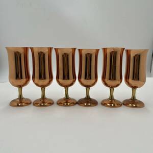 【中古】 銅製 COPPER ORIGINAI ビアカップ 6個セット ワインカップ グラス セット コップ デカンタ 食器 まとめ 現状品 
