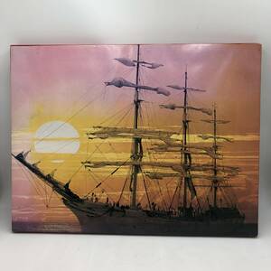  photograph panel . burning sailing boat size /46cm×60cm