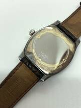 【稼働中】セイコー ローレル　SEIKO LAUREL 腕時計　4S28-5010 シルバー＋K18ベゼル　手巻き　トノー銀無垢＋18金　1023G27_画像7