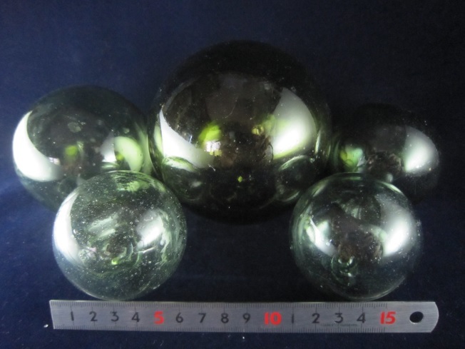 浮き玉 ガラス玉 約5.5〜6.5センチ‼️小玉希少‼️50個‼️-