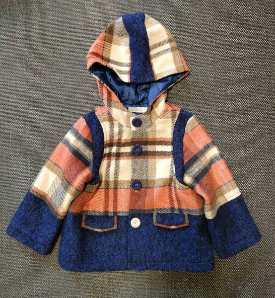 Corva キッズ アウター コート 110cm 冬服 チェック柄