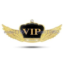 VIP◎エンブレム ステッカー 車ロゴ 3D翼型 両面テープ付き 金属製 デカール キズ隠し ゴールド 車の装飾 両面テープ付き_画像2