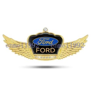  Ford FORD* эмблема стикер машина Logo 3D крыло type двусторонний лента имеется металлический переводная картинка царапина .. Gold автомобиль оборудование орнамент двусторонний лента имеется 