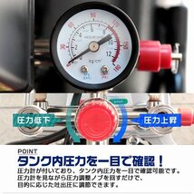 【限定セール】新品 エアーコンプレッサー 25L 100V オイル式 最高圧力0.8Mpa 過圧力自動停止機能 エアー工具 コンプレッサー_画像3