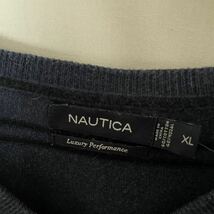 NAUTICA ボーダー　ニットセーター　古着　XLサイズ　ネイビー　ヴィンテージ_画像3
