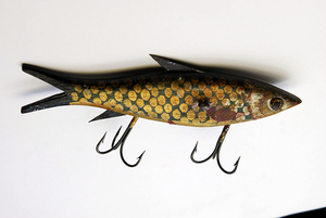 VINTAGE WOODEN LURE FLORIDA SHINER RARE （A080-J4P　）USA MADE #OLDLURE #ARTLURE_VINTAGE ＃ヴィンテージルアー