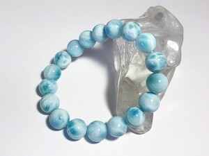 ラリマー ブルーペクトライト ブレスレット 約10.5mm 18玉 内径約16cm larimar-01 auc