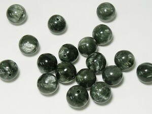 セラフィナイト 粒売 天然石 丸玉 Seraphinite 貫通穴 1個 約10mm nbsera-10 auc