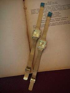 腕時計 レディース クォーツ 1個のゴールドカラーのフレンチヴィンテージレディースウォッチ、ラインストーンとキュービックジルコニア