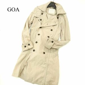 GOA ゴア 秋に★ 刻印ボタン 袖折り返し デザイン ロング トレンチ コート Sz.1　メンズ G.O.A ベージュ　A3T11037_9#O