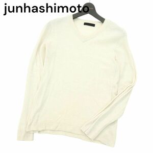 junhashimoto ジュンハシモト 秋冬 【2PLY NECK V NECK】 ウール100％ レイヤード風 Vネック ニット セーター Sz.3　メンズ　A3T11115_9#K