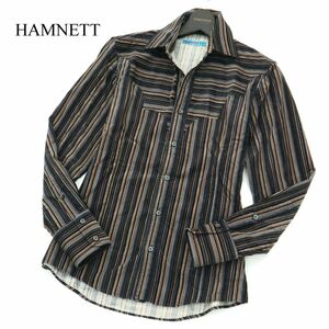 美品★ HAMNETT キャサリン ハムネット 秋冬 コーデュロイ★ 切替 ストライプ 長袖 シャツ Sz.M　メンズ　A3T11414_A#B