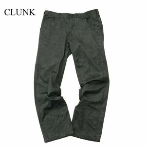 CLUNK クランク 秋冬 裏起毛★ グレンチェック ウインドブレーカー スラックス パンツ Sz.L　メンズ グレー ゴルフ　A3B04716_A#Q