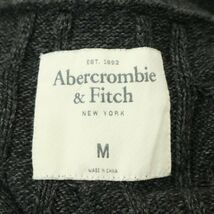 Abercrombie&Fitch アバクロンビー＆フィッチ ケーブル編み ショールカラー コットン ニット カーディガン Sz.M　メンズ 灰　A3T11464_A#N_画像5