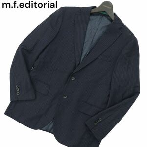 m.f.editorial タカキュー 秋冬 伊製 Fabbrica Alta by Marzotto生地★ストライプ テーラード ジャケット Sz.AB6　メンズ 紺　A3T11324_9#N